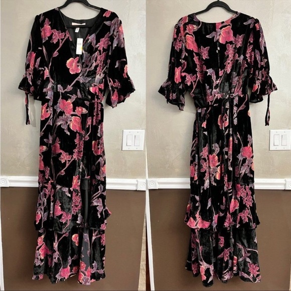 Anthropologie HUTCH velvet wrap Maxi dress - Picture 9 of 9